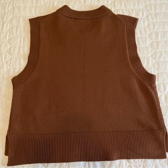 French Connection Brown Sweater Vest Large - Picture 2 of 6